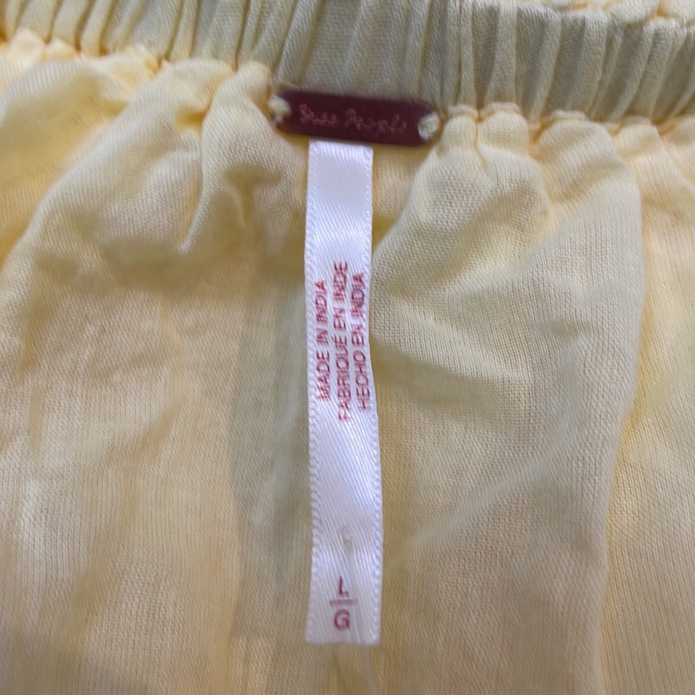 Free People Taking Sides Yellow Ruffled Mini Dress - Picture 14 of 16